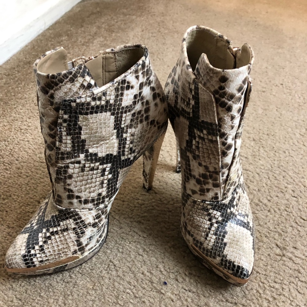 Herve Leger Snakeskin Booties size 6